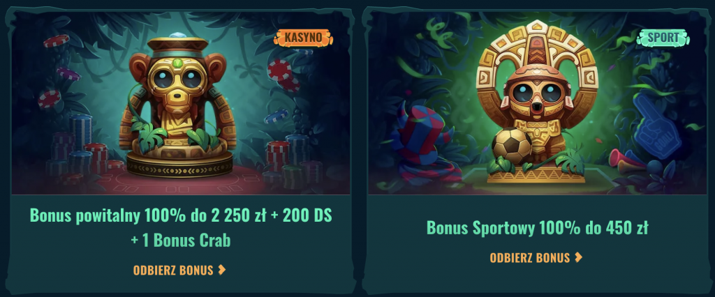 Bonusy w kasynie Spinanga